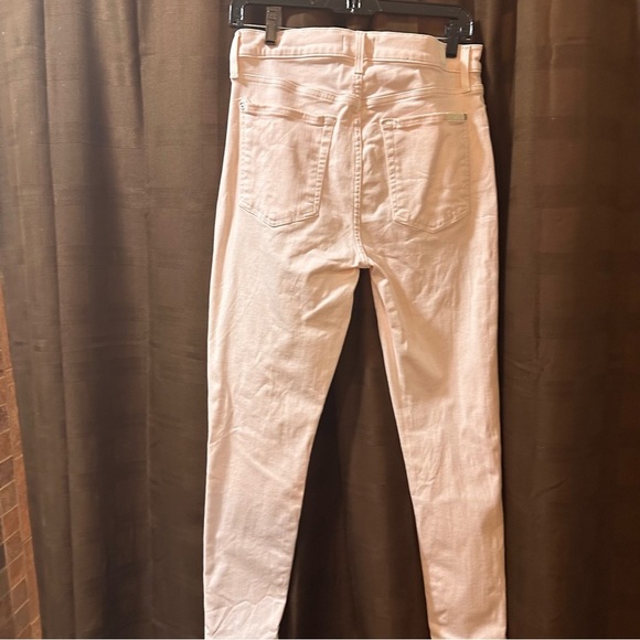 NWOT 7 For All Mankind High Waist Ankle Stretch Jean in Light Pink 30 Excellent! - Picture 7 of 10